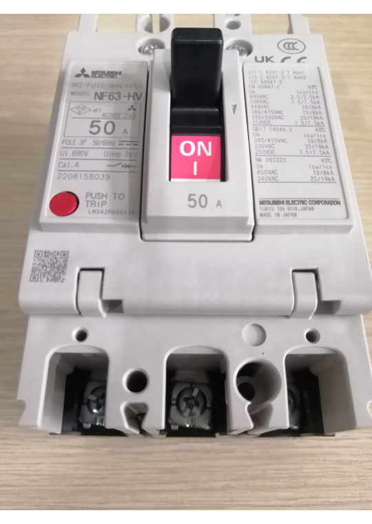 MCCB MITSUBISHI 3P 50A 10kA ( NF63-HV )
