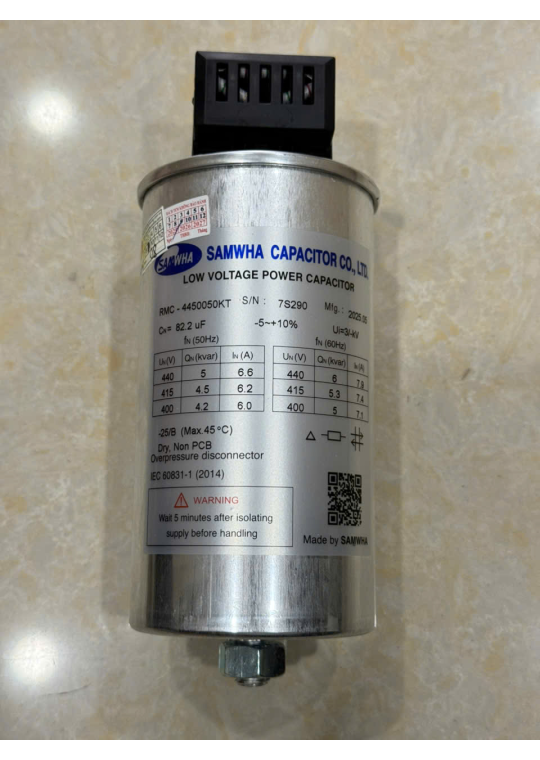 Tụ bù khô SAMWHA 3P 5KVAr 440V ( RMC-4450050KT )