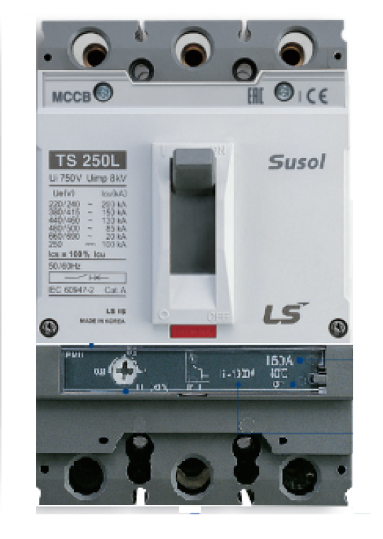 MCCB LS 3P 40A 50kA chỉnh dòng 0.8-0.9-1.0 x In ( TS100N FMU100 )