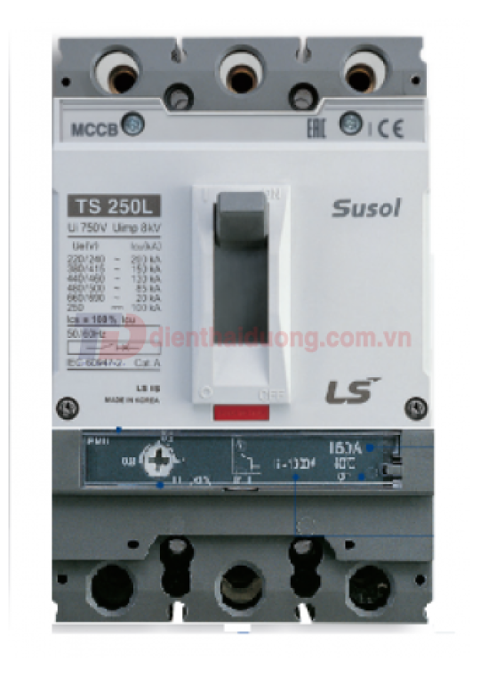 MCCB LS 3P 160A 50kA chỉnh dòng 0.8-0.9-1.0 x In ( TS250N FMU250 )