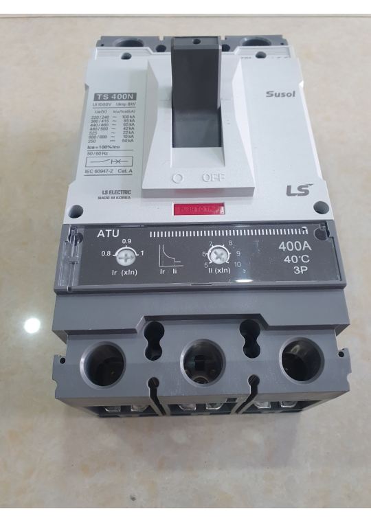 MCCB LS 3P 400A 65kA chỉnh dòng nhiệt 0.8->1.0 x In và dòng ngắn mạch 5->1.0 x In ( TS400N ATU400 )