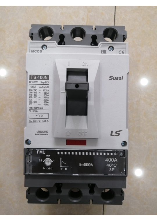 MCCB LS 3P 400A 65kA chỉnh dòng 0.8-0.9-1.0 x In ( TS400N FMU400 )