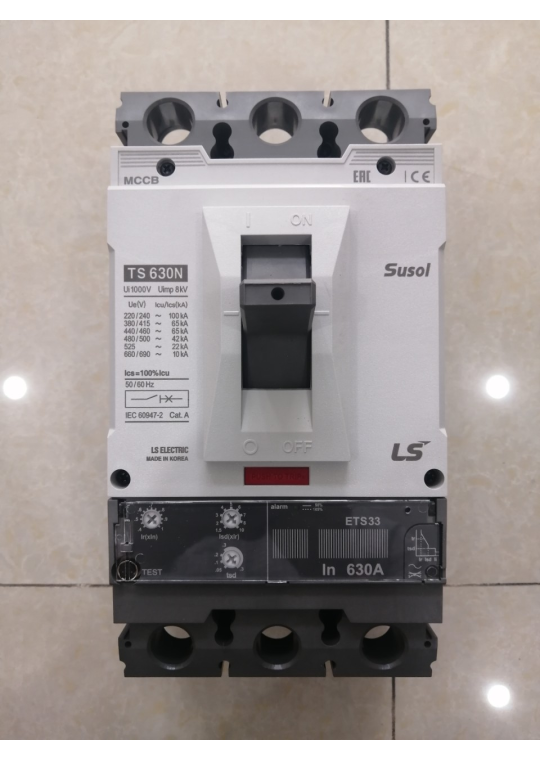 MCCB LS 3P 630A 65kA chỉnh dòng điện tử 13 bước từ 0.4~1.0 x In ( TS630N ETS33 )