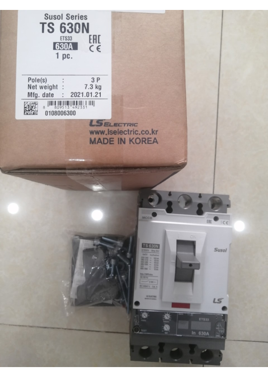 MCCB LS 3P 630A 65kA chỉnh dòng điện tử 13 bước từ 0.4~1.0 x In ( TS630N ETS33 )