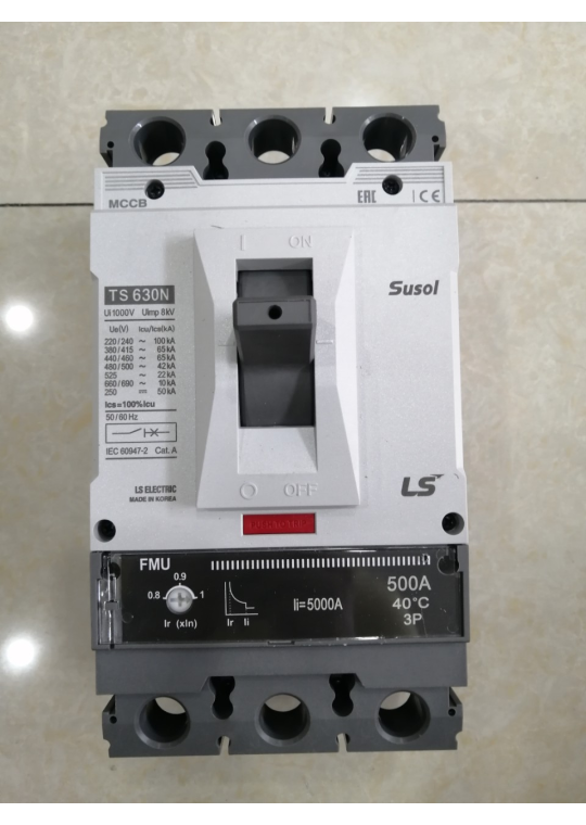 MCCB LS 3P 500A 65kA chỉnh dòng 0.8-0.9-1.0 x In ( TS630N FMU630 )