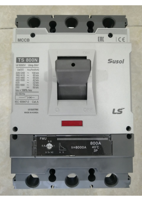 MCCB LS 3P 800A 65kA chỉnh dòng 0.8-0.9-1.0 x In ( TS800N FMU800 )