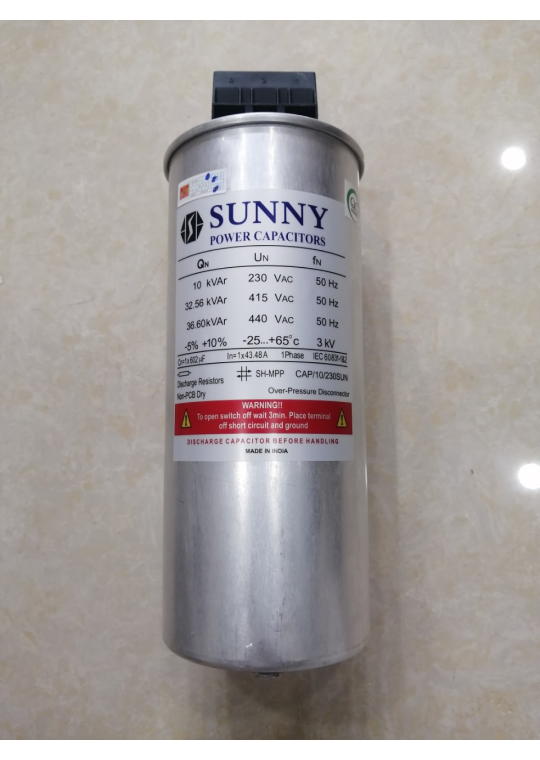 Tụ bù khô SUNNY 1P 10KVAr 230V ( CAP/10/230SUN )