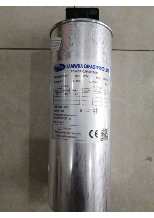 Tụ bù khô SAMWHA 3P 15KVAr 440V ( RMC-4450150KT )