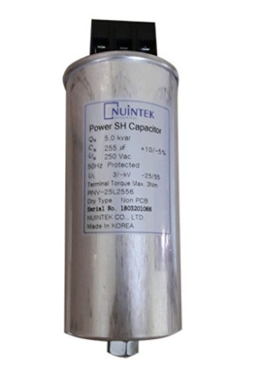 Tụ bù khô NUINTEK 1P 5KVAr 250V ( RNV-25L2556 )