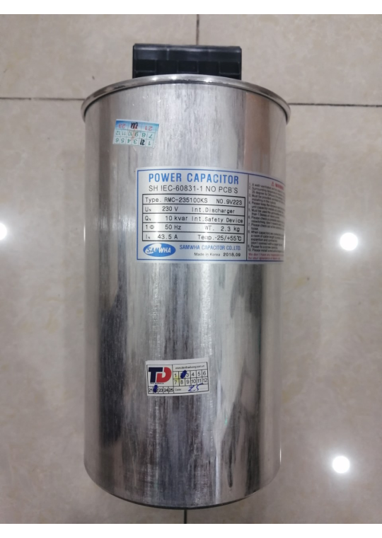 Tụ bù khô SAMWHA 1P 10KVAr 230V ( RMC-235100KS )