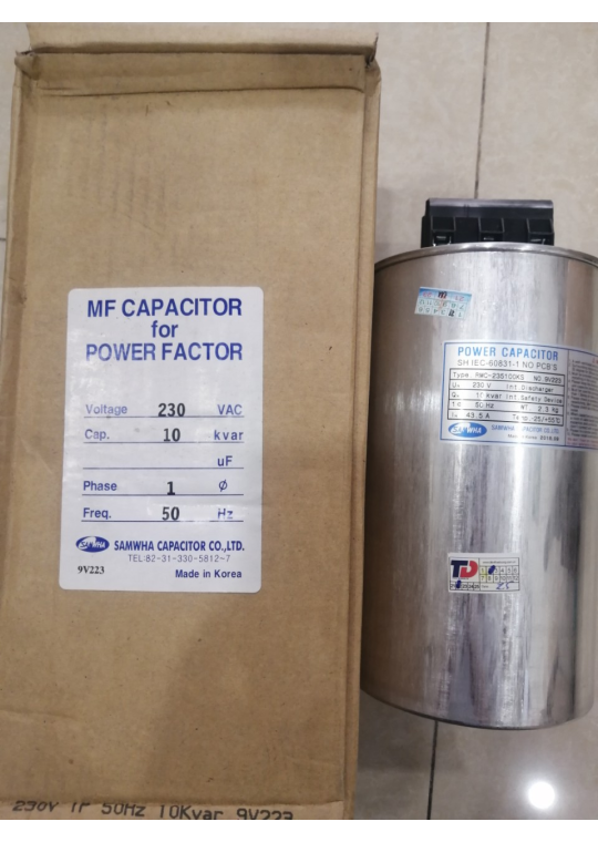 Tụ bù khô SAMWHA 1P 10KVAr 230V ( RMC-235100KS )