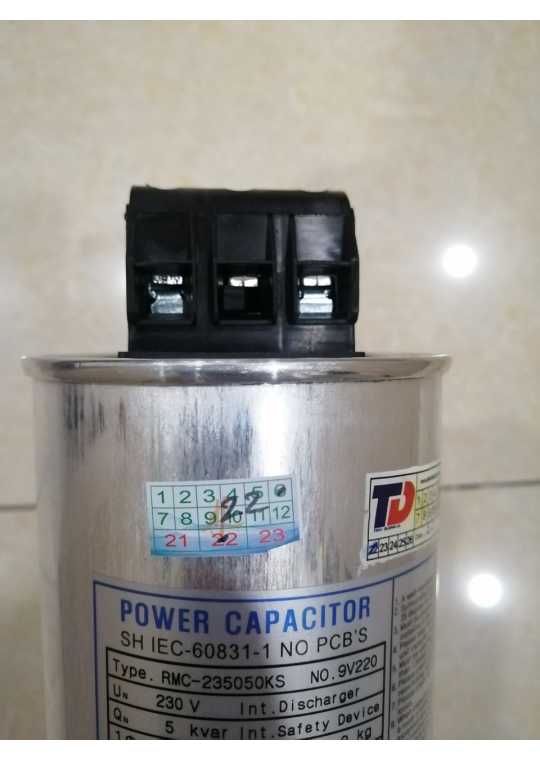 Tụ bù khô SAMWHA 1P 5KVAr 230V ( RMC-235050KS )