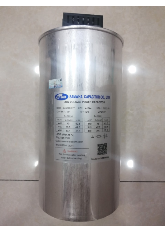 Tụ bù khô SAMWHA 3P 40KVAr 440V ( RMC-4450400KT )