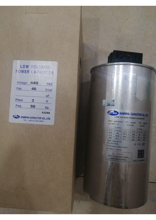 Tụ bù khô SAMWHA 3P 40KVAr 440V ( RMC-4450400KT )