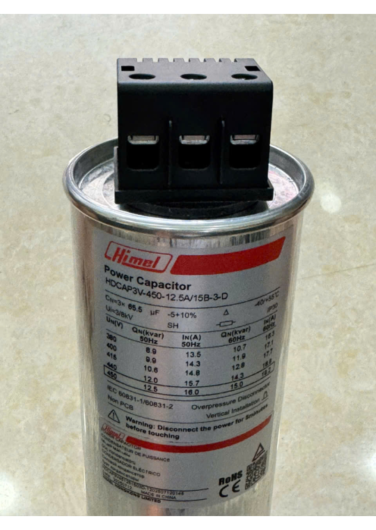 Tụ bù tròn Himel 3P 12.5KVAr 450V ( HDCAP3V451251503D )