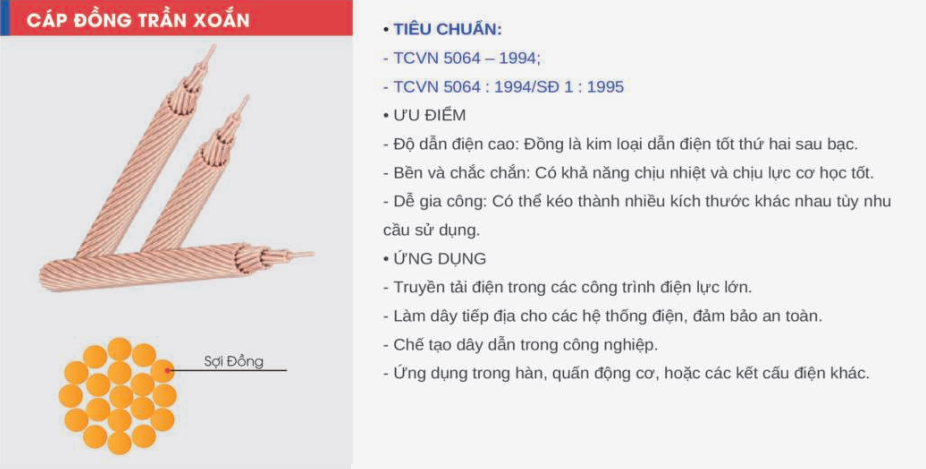 Cáp đồng trần Thăng Long C10