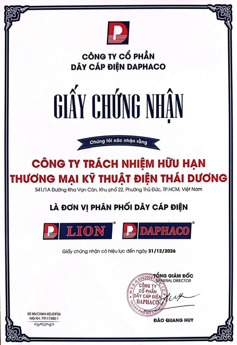 Đại Lý Dây Cáp Điện Lion Daphaco