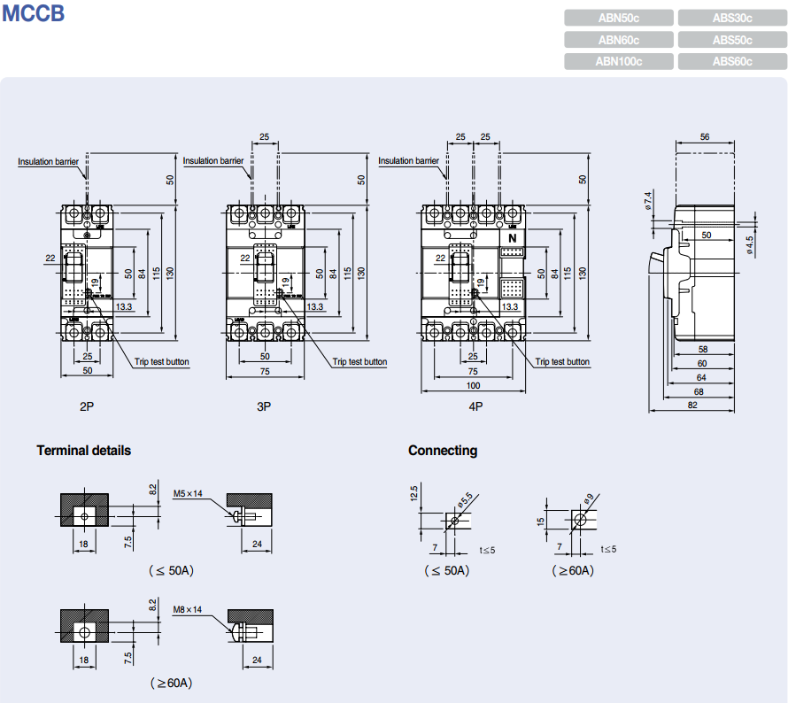 MCCB LS 4P 20A 22kA ( ABN104c ) 1