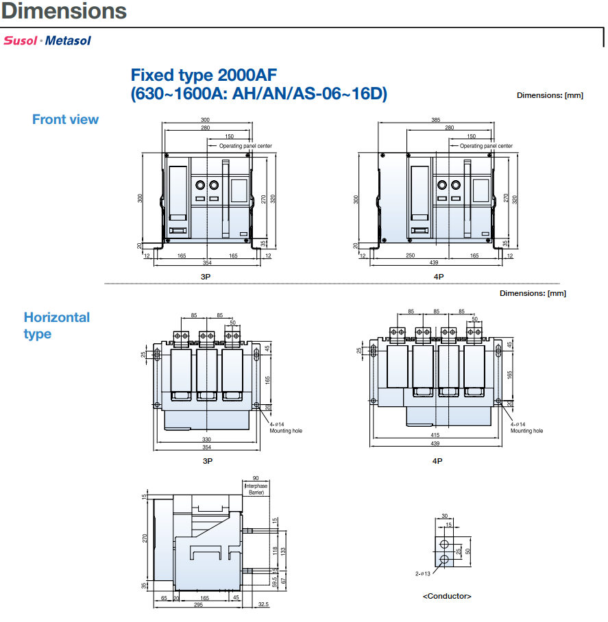 ACB LS 3P 1000A 65kA loại cố định có kèm phụ kiện ( AN-10D3-10H AH6 ) 1