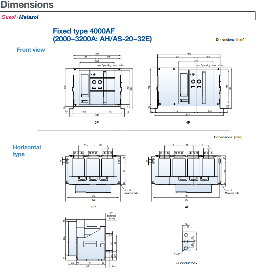 ACB LS 3P 2500A 85kA loại cố định có kèm phụ kiện ( AS-25E3-25H AH6 ) 1