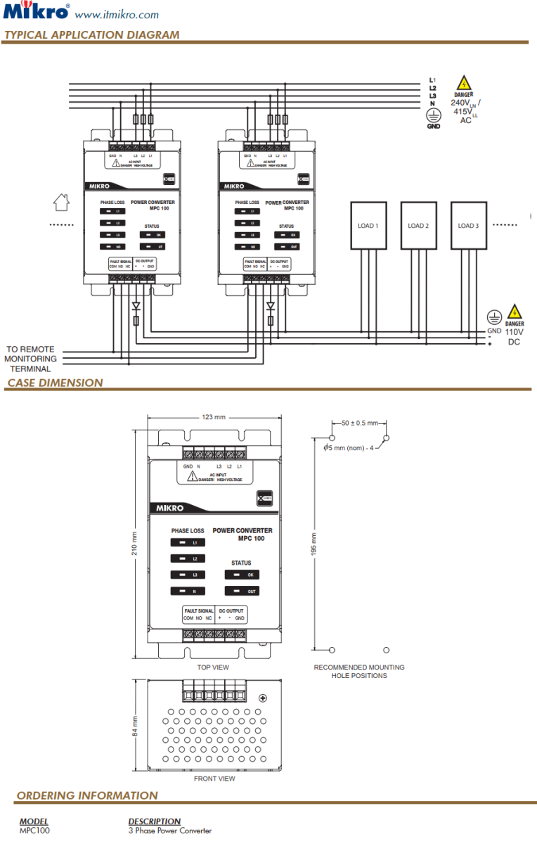 Bộ chuyển đổi nguồn điện MPC 100