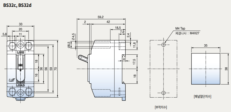 MCCB LS BS32c 2P 6A 1.5kA 1