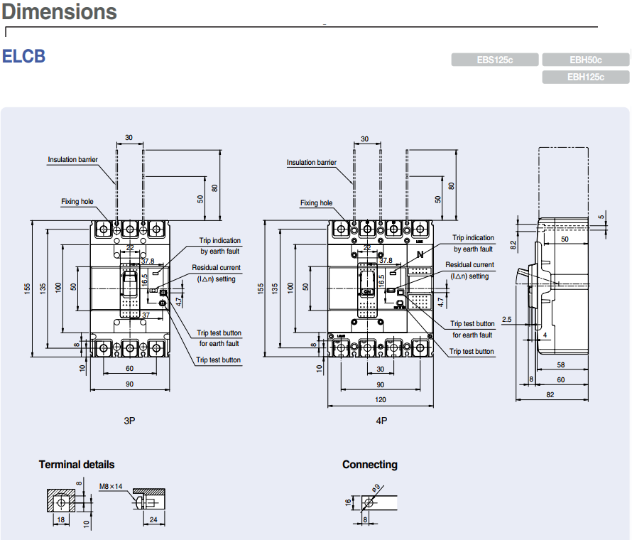 ELCB LS 4P 15A 37kA 30mA hoặc 1.2.500mA ( EBS104c ) 1