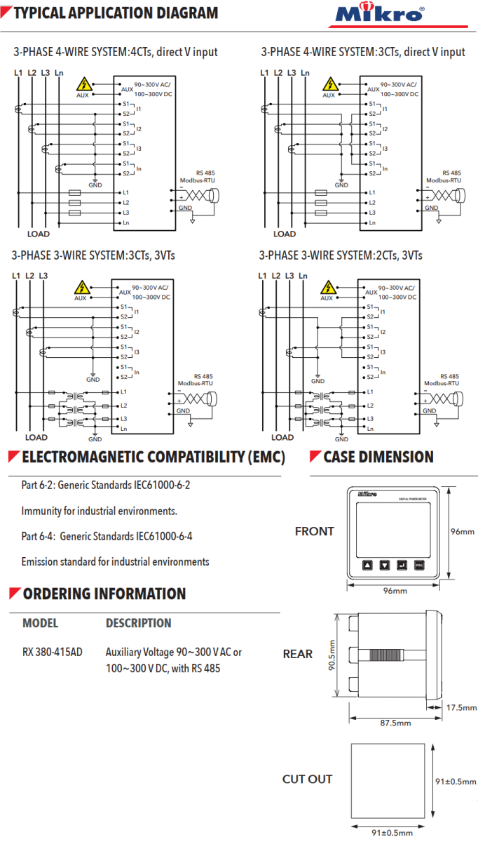Đồng hồ đo đa năng Mikro RX380-415AD 
