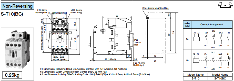 CONTACTOR MITSUBISHI 3P 9A ( S-T10 )