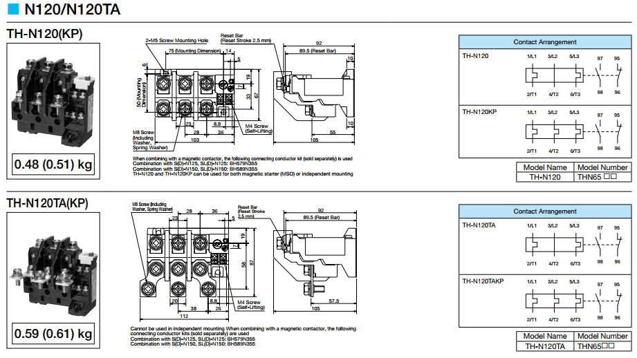 Rơ le nhiệt MITSUBISHI 3P 43-65A ( TH-N120 ) 1