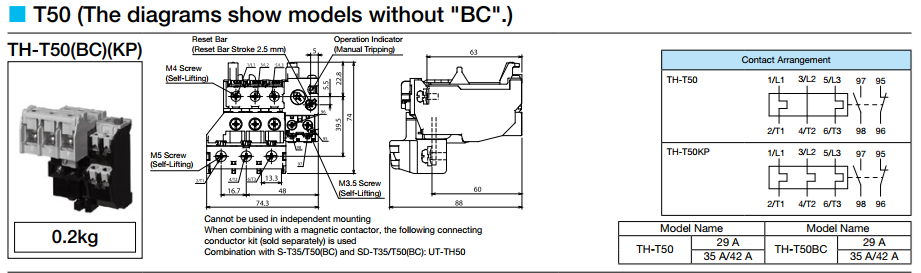 Rơ le nhiệt MITSUBISHI 3P 30-40A ( TH-T50 ) 1