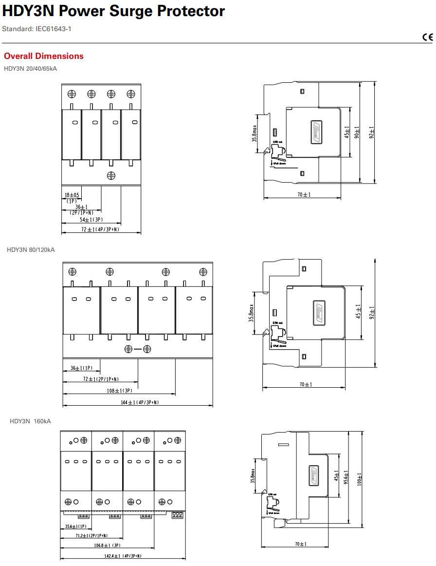 Chống sét lan truyền HIMEL 1P+N 385V 40kA ( HDY3N405 ) 1