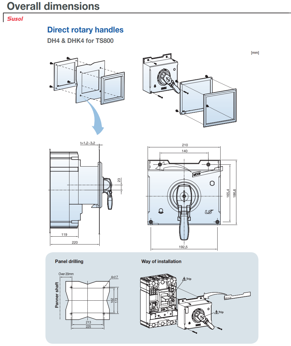 Tay xoay gắn trực tiếp DH4 cho MCCB LS dòng TS800