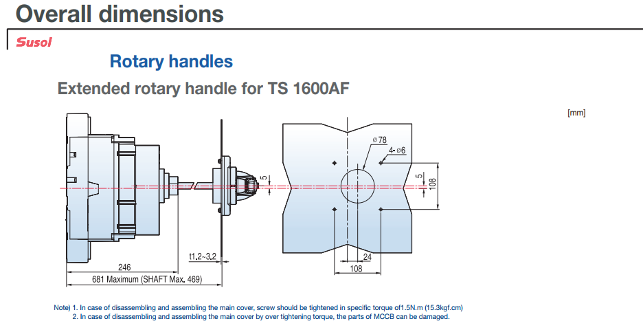 Tay xoay nối dài EH5-S cho MCCB LS dòng TS1000~1600