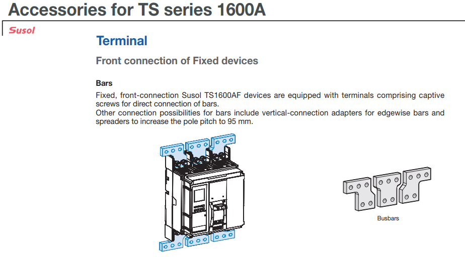 Thanh cái Busbar dùng cho MCCB 3P LS dòng Susol TS1000~1600