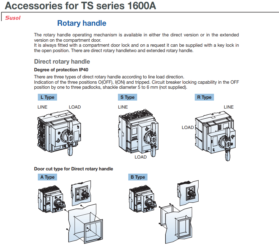 Tay xoay gắn trực tiếp DH5-S cho MCCB LS dòng TS1000~1600
