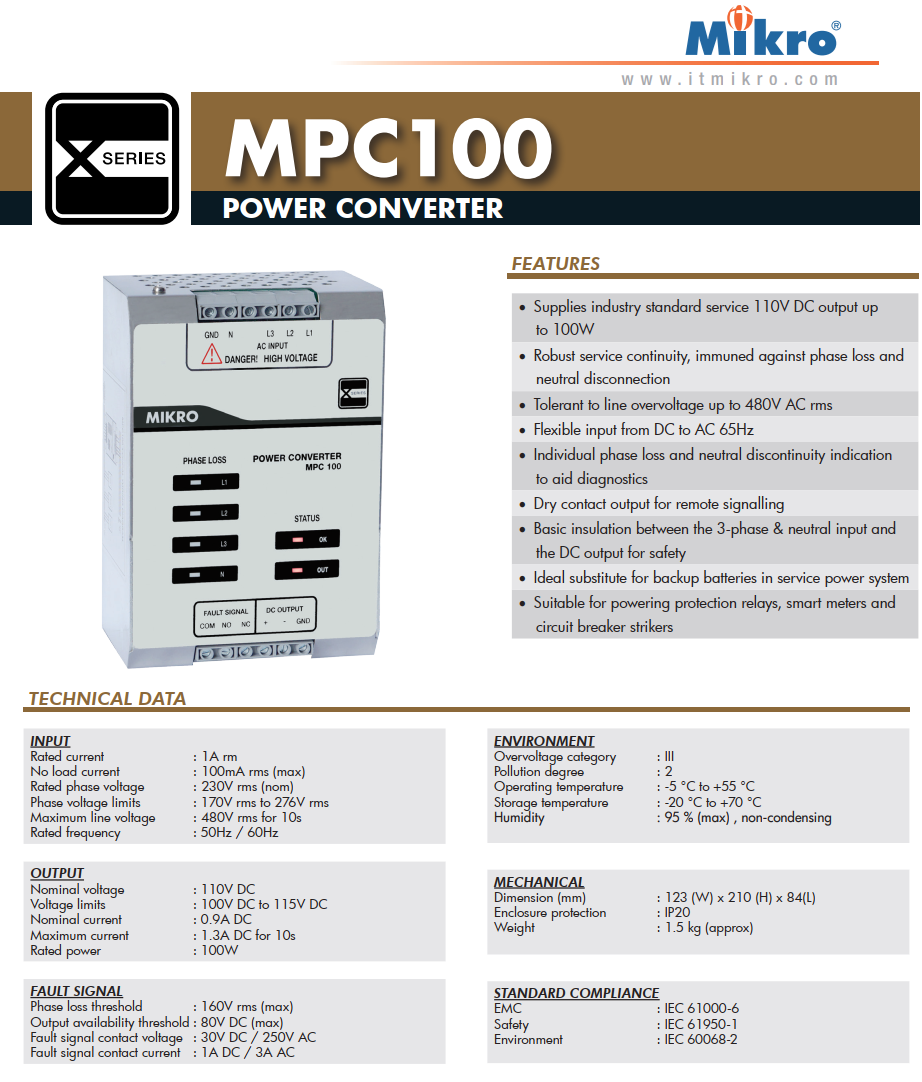 Bộ chuyển đổi nguồn điện MPC 100