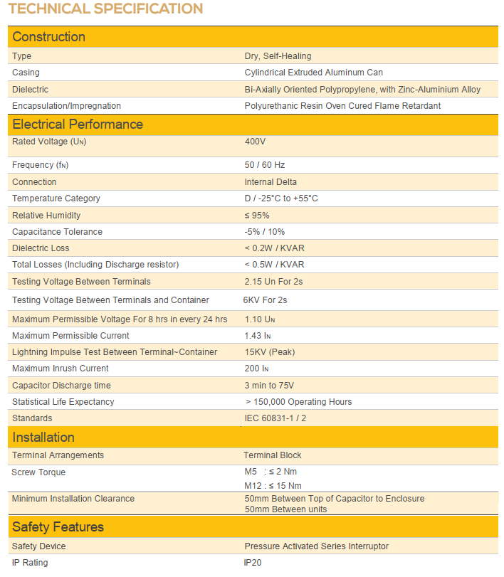 Tụ bù khô ELCO 3P 30KVAr 440V ( 700QELCO0300 )