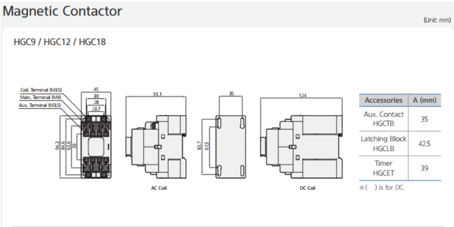 CONTACTOR HYUNDAI 3P 9A ( HGC9 ) 2