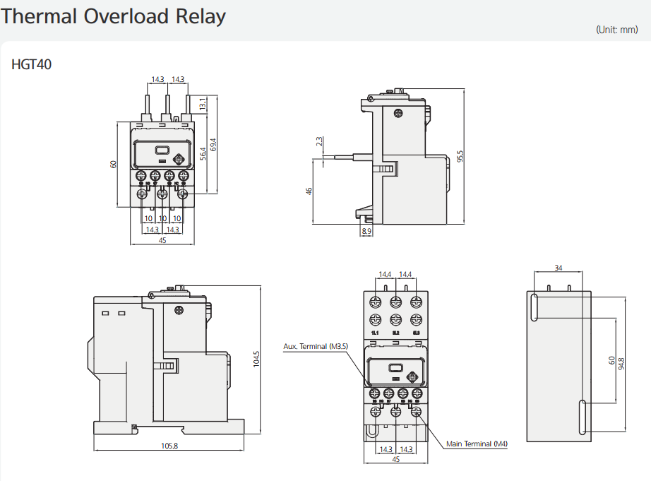 Rơ le nhiệt HYUNDAI 3P 15-22A ( HGT40K )