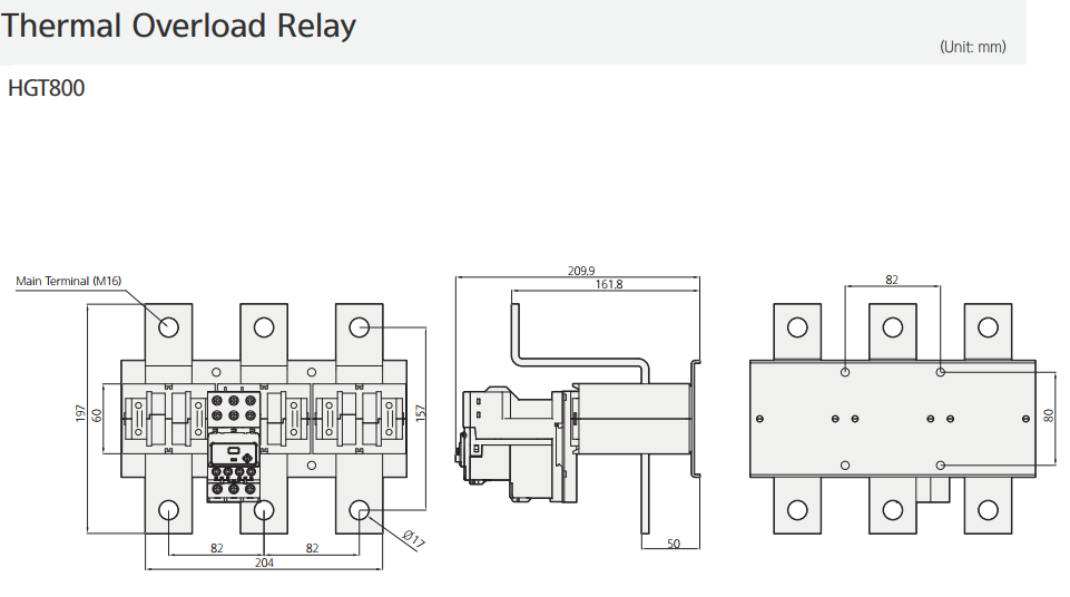 Rơ le nhiệt HYUNDAI 3P 378-630A ( HGT800K )