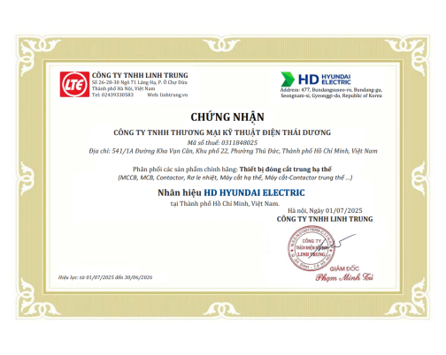 Chứng nhận phân phối thiết bị điện hãng HIMEL Electric