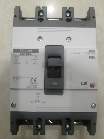 MCCB LS 3P 160A 37kA chỉnh dòng 0.7-0.85-1.0 x In ( ABS203c FMU )