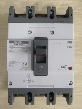 MCCB LS 3P 125A 37kA chỉnh dòng 0.7-0.85-1.0 x In ( ABS203c FMU )