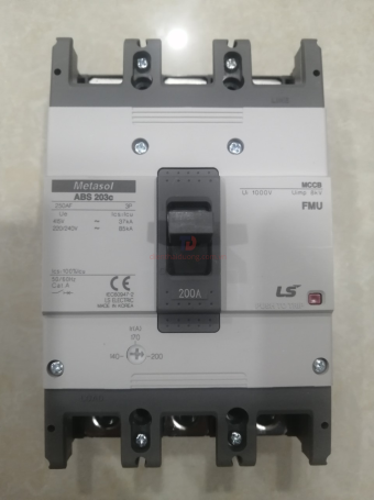 MCCB LS 3P 200A 37kA chỉnh dòng 0.7-0.85-1.0 x In  ( ABS203c FMU )