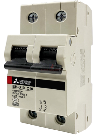 MCB MITSUBISHI 2P 6A 10kA ( BH-D10 )
