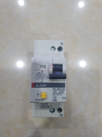 RCBO MITSUBISHI 1P+N 20A 4.5KA 30mA/100mA/300mA ( BV-DN )
