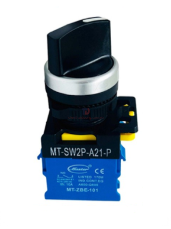 Công tắc xoay 2 vị trí MASTER 1NO viền mạ bạc ( MT-SW2P-A21-P )
