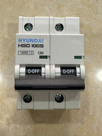 MCB HYUNDAI 2P 80A 10kA ( HGD100S )