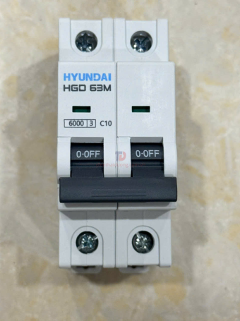 MCB HYUNDAI 2P 10A 6kA ( HGD63M )